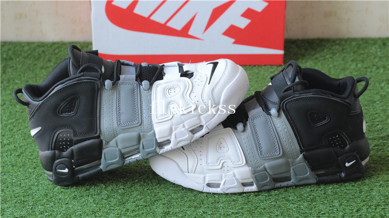 Nike Air More Uptempo Tri Color Black Grey White